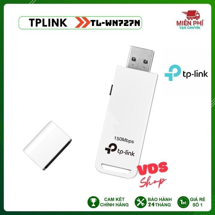 USB thu wifi TP-Link Chuẩn N 150Mbps TL-WN727N thu wifi cho máy tính bàn pc latop-Hãng phân phối chính thức