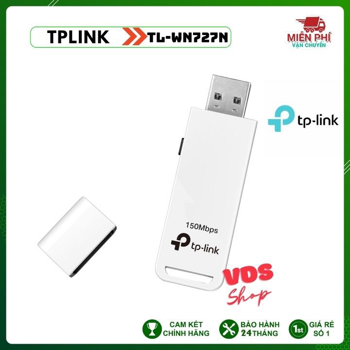 Usb wifi TP-LINK WN727N thu wifi cho máy tính bàn, laptop - Bảo hành Chính hãng 12 tháng,VDS SHOP