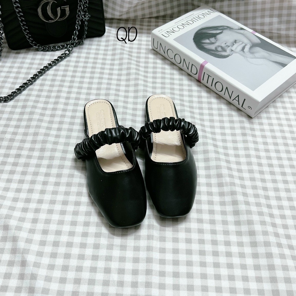 Tăng 1 size Giày Sục Giày Búp Bê Marry Jane Khoét Gót Quai Ngang Chun Giá Yêu G142