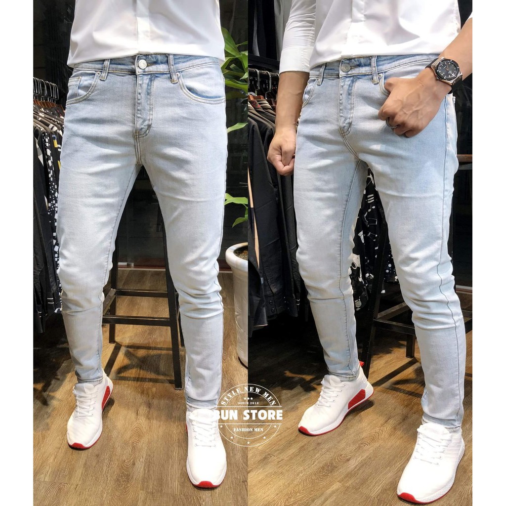 Quần jean nam xanh nhạt bạc khói  5678
