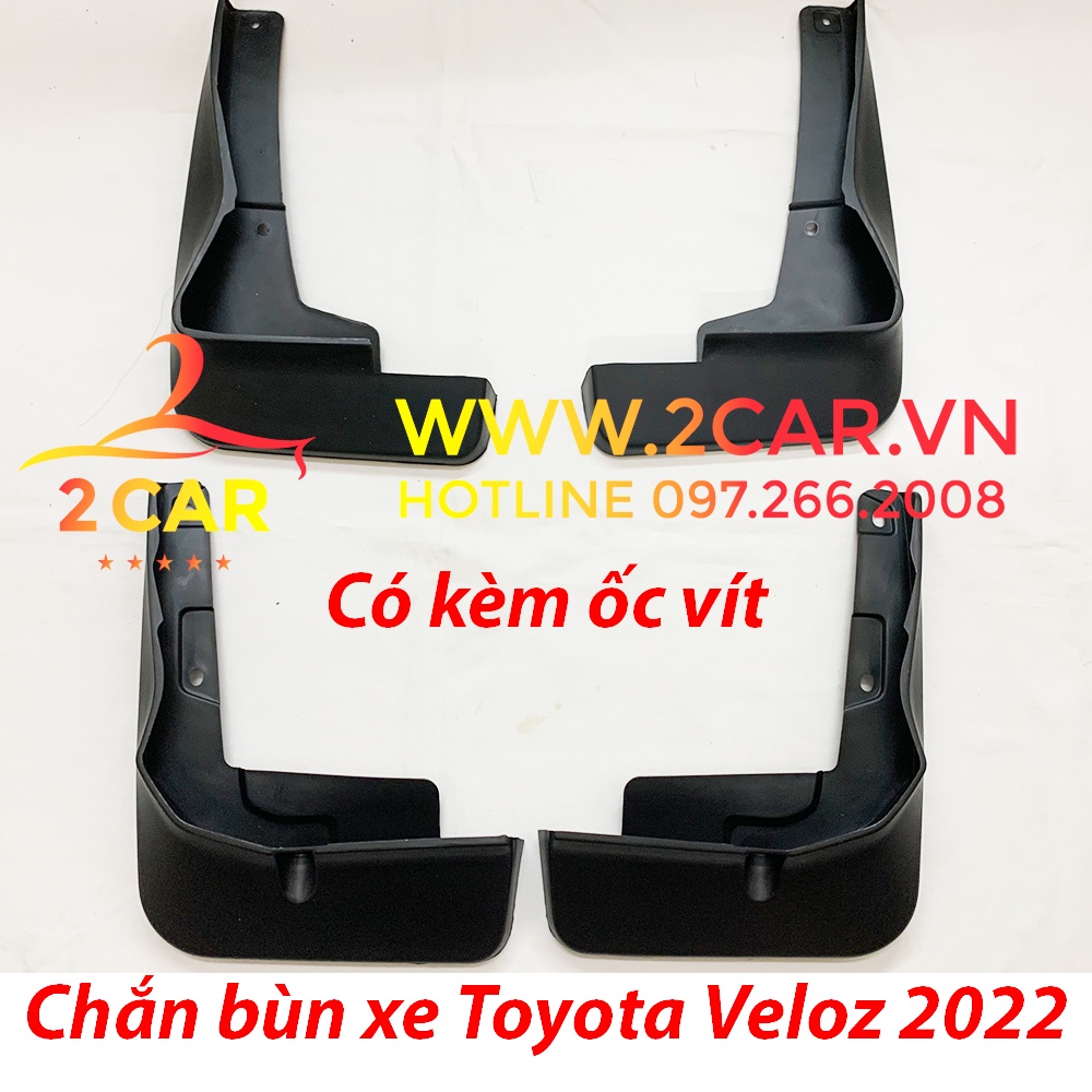 Chắn bùn bánh xe nhựa dẻo xe Toyota Veloz 2022, 2023 Bộ 4 chi tiết vừa khít form xe,  kèm ốc vít