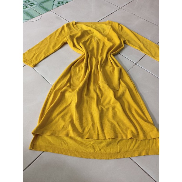 Đầm len cổ tim