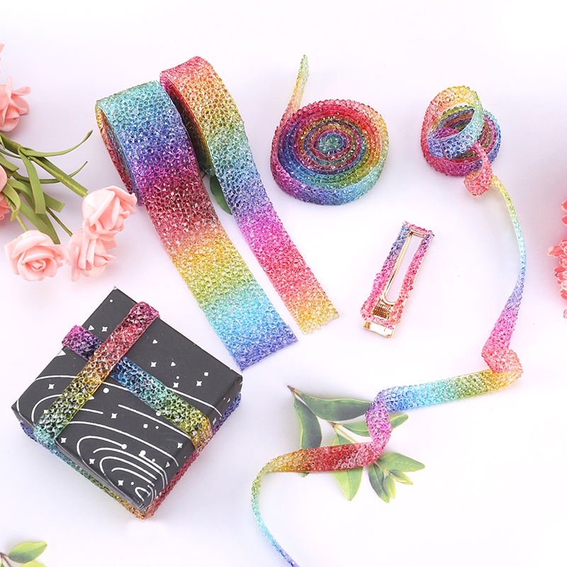 Qiao Băng Keo Đính Đá Giả Pha Lê Màu Cầu Vồng Dùng Trang Trí Quần Áo DIY