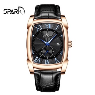Đồng hồ nam Chenxi Dây da mặt vuông sang trọng + Tặng hộp đồng hồ + Pin