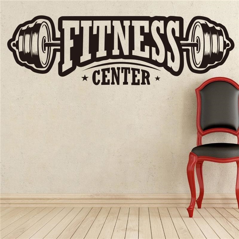 Decal dán kính FITNESS CENTER dán tường phòng gym trung tâm thể thao