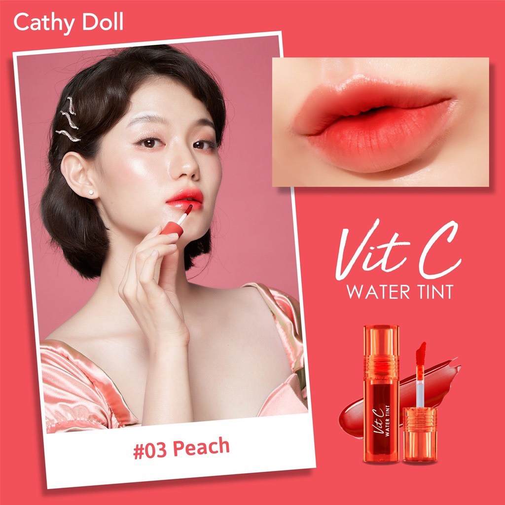 Son Cathy Doll Vit C Water Tint 2.7g Son kem Lì Thái lan Chính Hãng Cao Cấp