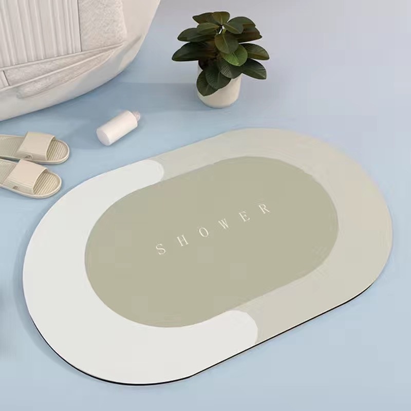 Thảm lau chân cao cấp silicon siêu thấm nước , Thảm chùi chân chống trơn trượt cao cấp