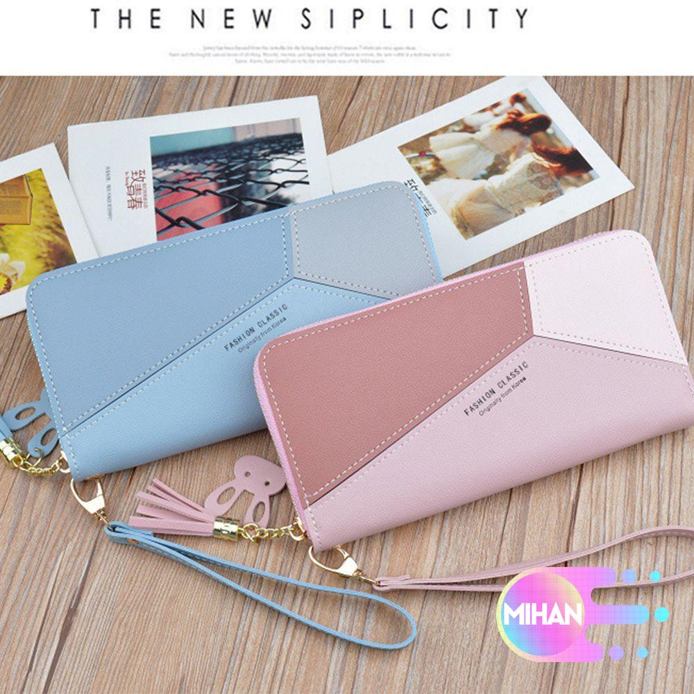 Ví cầm tay dáng dài bằng da PU phối tua rua nhiều màu thời trang sang trọng cho nữ