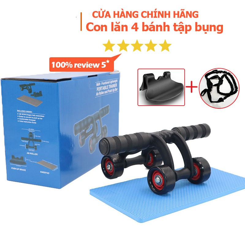 Con lăn 4 bánh tập cơ bụng cao cấp, tiện lợi khi tập ở nhà, văn phòng KICO