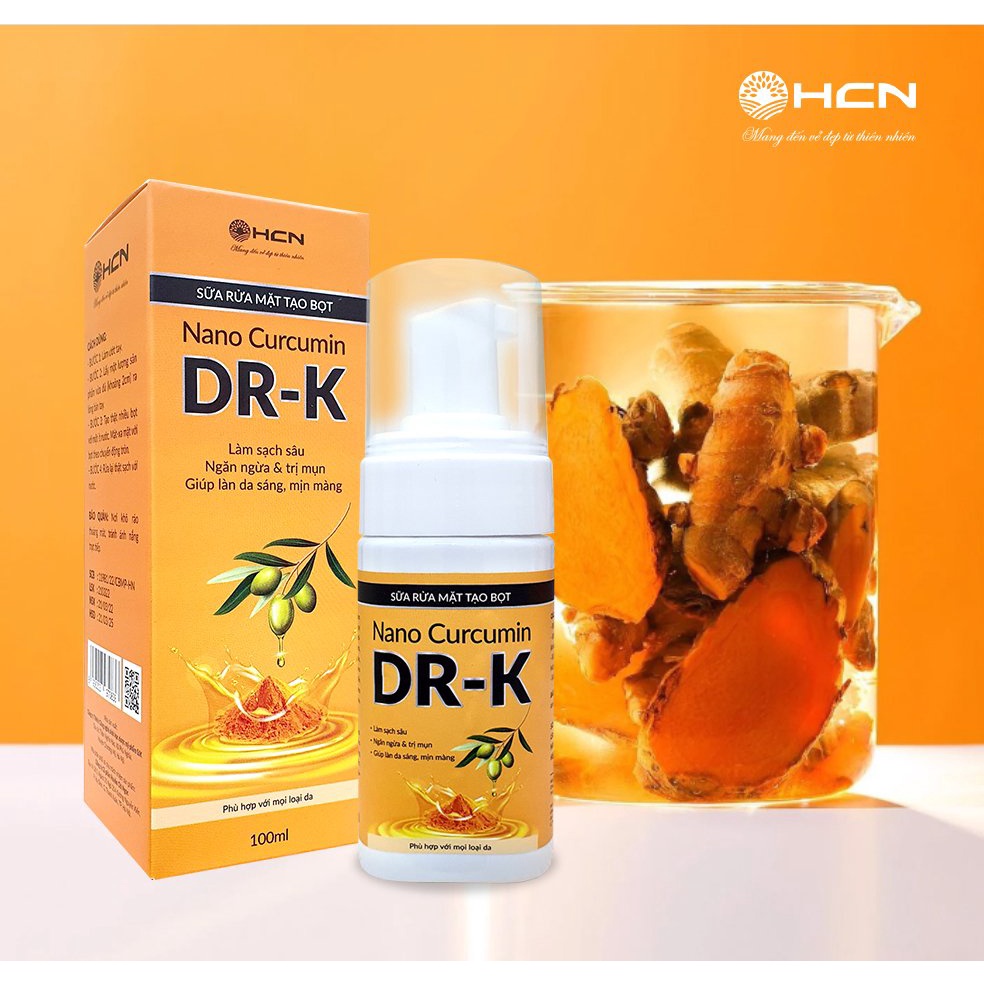 Sữa rửa mặt tạo bọt Nano Curcumin Dr.K - giúp da trắng sáng, ngăn ngừa mụn