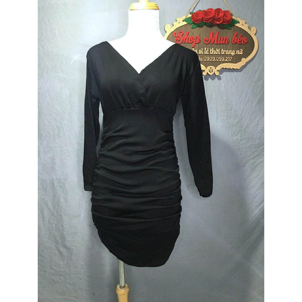 [MẪU MỚI] Đầm Body Tay Dài Cổ V Chất Thun Borip Thích Hợp Mặc Đi Tiệc Đi Làm Đi Chơi Phù Hợp Với Mọi Phong Cách | BigBuy360 - bigbuy360.vn