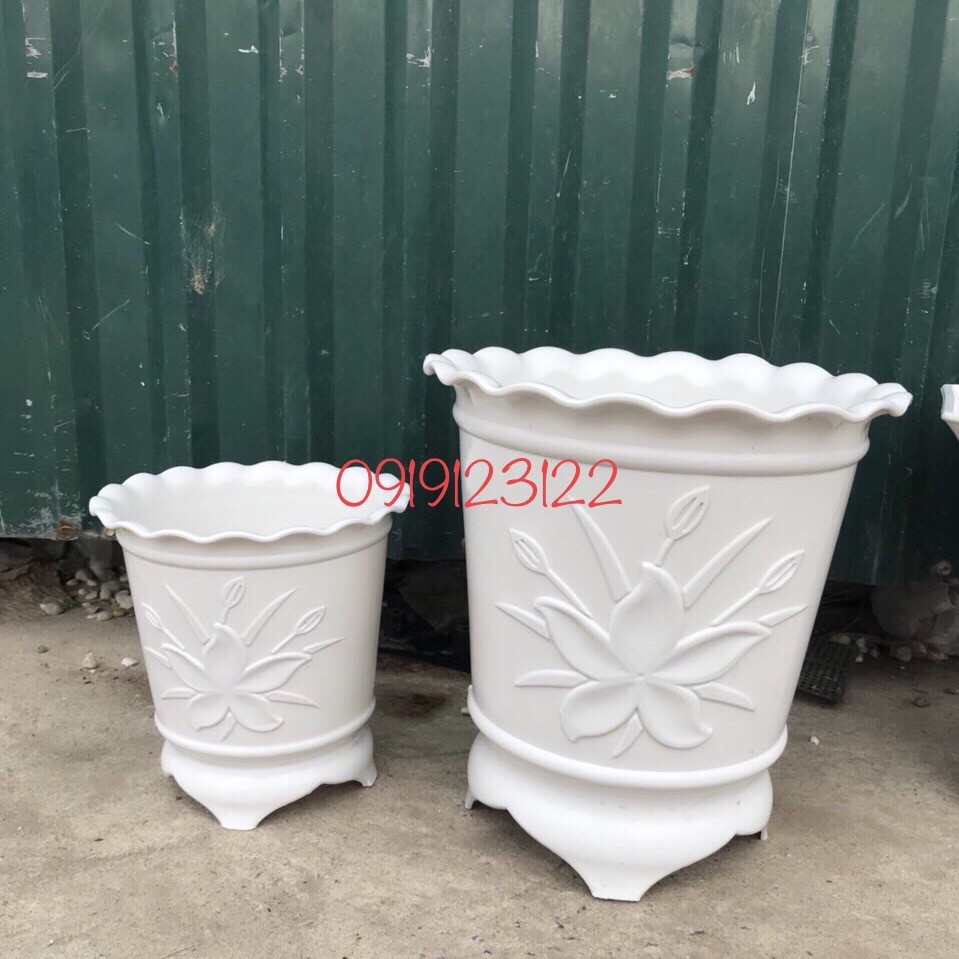 Chậu Nhựa Trồng Cây giả sứ 3 chân đẹp
