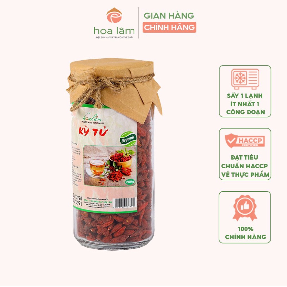 Kỷ tử đỏ hữu cơ Tây Tạng loại 1 Hoa Lâm tăng cường sức khỏe, bổ máu, thải độc gan 200g