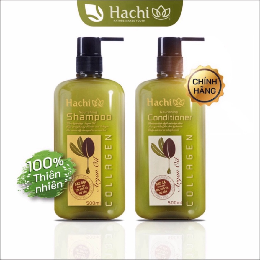 Dầu gội đầu Hachi 350ml,500ml,800ml dành cho mọi loại tóc -  Dầu gội bóng mượt ngăn ngừa dầu , gãy dụng, hư tổn