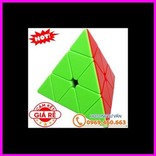 Rubik Tam Giác đẹp xoay trơn không kẹt rít độ bền cao. Đồ chơi Rubik Kim tự tháp Stickerless Pyraminx