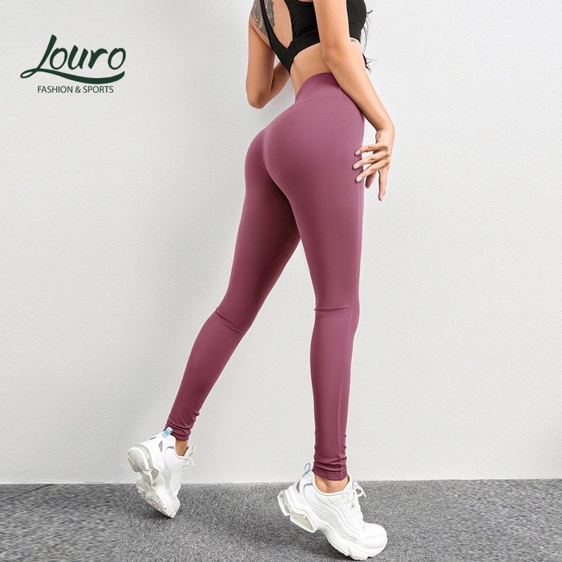 Quần tập gym nữ cạp cao Louro QL10, chất liệu siêu co giãn, thoáng mát, dùng quần tập Yoga, Gym, Zumba, Aerobic