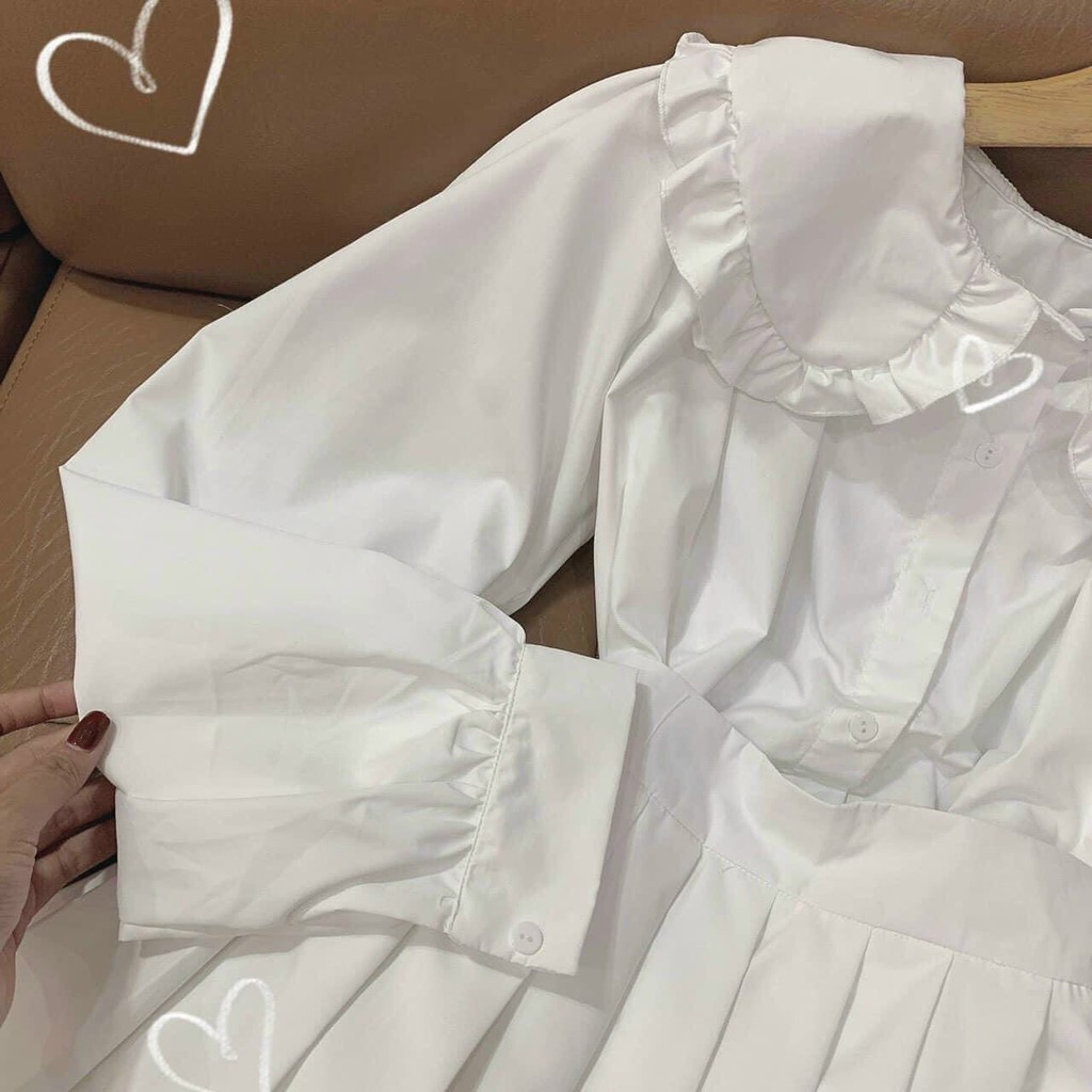 Váy trắng✨Áo sơ mi nữ✨Set áo sơ mi nữ chân váy tennis thiết kế style Hàn Quốc chất form cực đẹp tiểu thư sang mịn- VT6