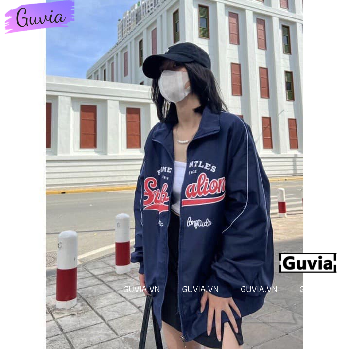 Áo Khoác Dù SIMBALION2 Lớp Form Rộng Nam Nữ Unisex, Áo Gió Bomber Bóng Chày Chống Nắng Ulzzang GUVIA