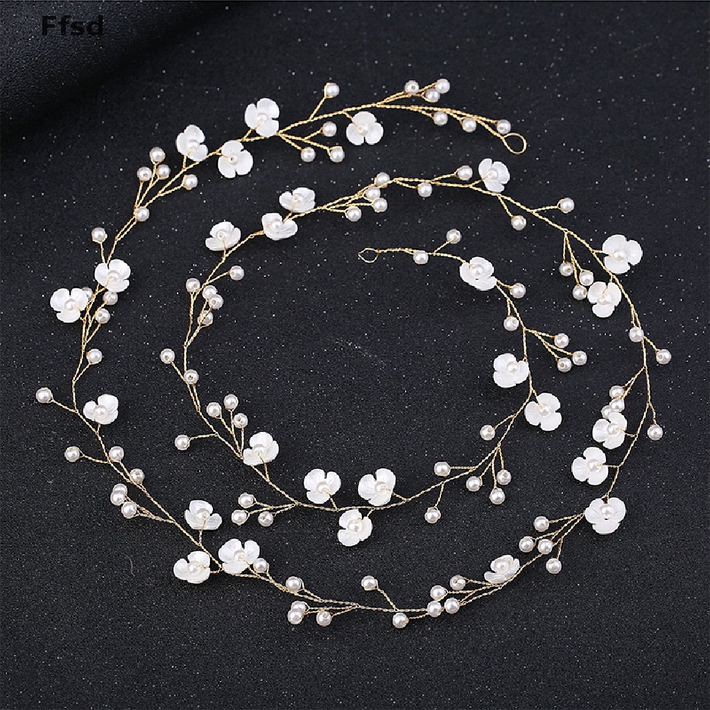 {Ffsd} Băng Đô Đính Pha Lê / Ngọc Trai Hoa Handmade Cho Cô Dâu / Bé Gái Bán Chạy