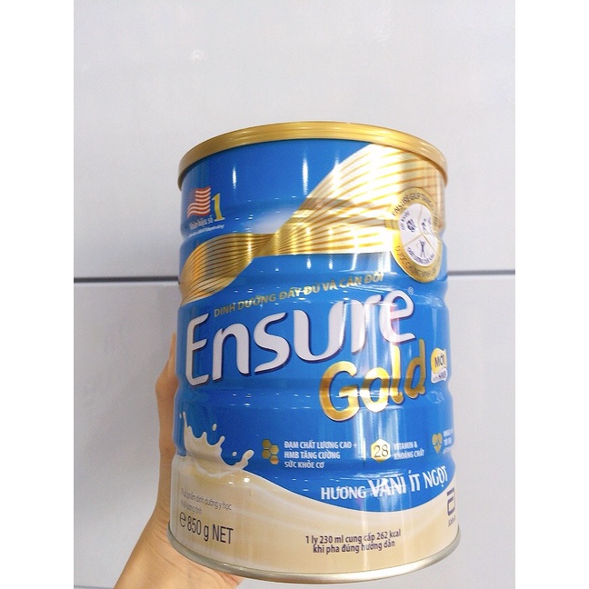 Sữa Ensure Gold Hương Vani / Ít ngọt lon 400g/850g