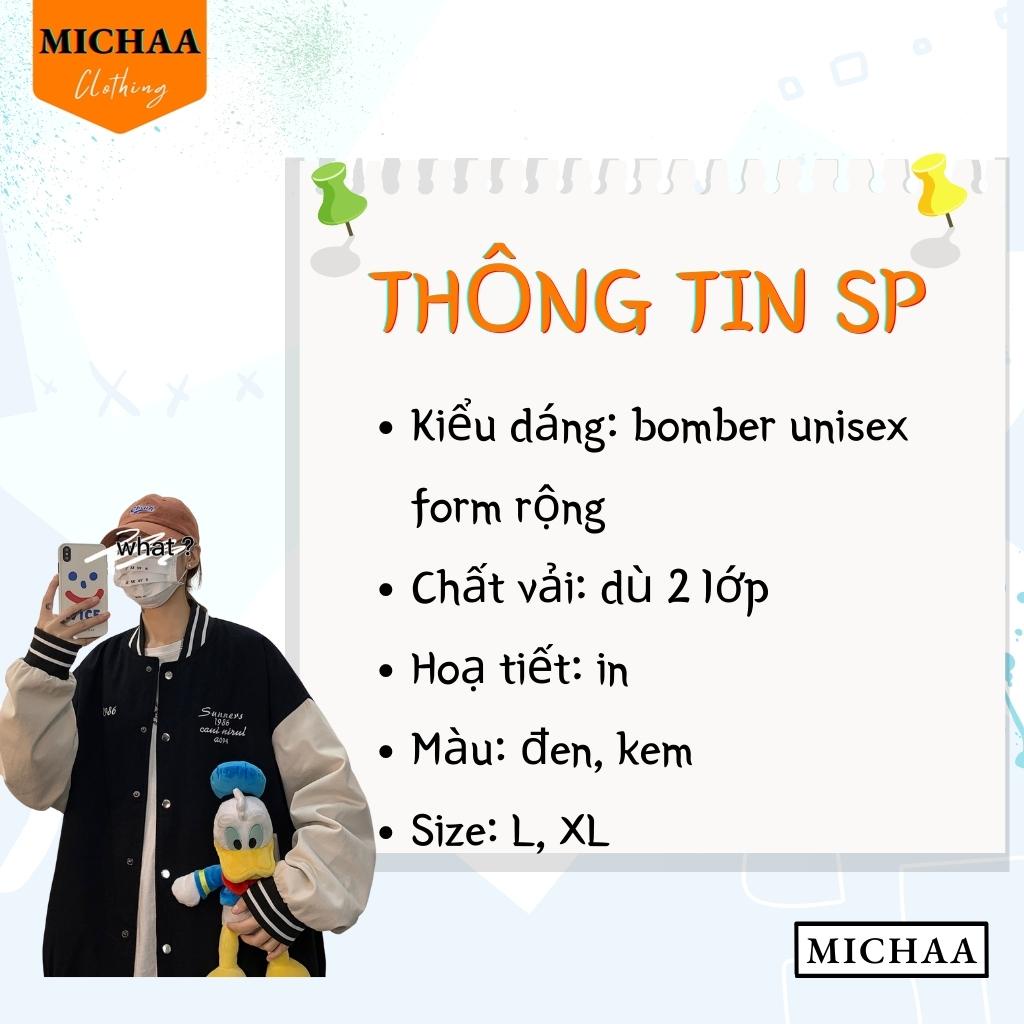 Áo Khoác Bomber Dù 1983 Nam Nữ Ulzzang Unisex Kiểu Form Rộng 2 Lớp Jacket - MICHAA