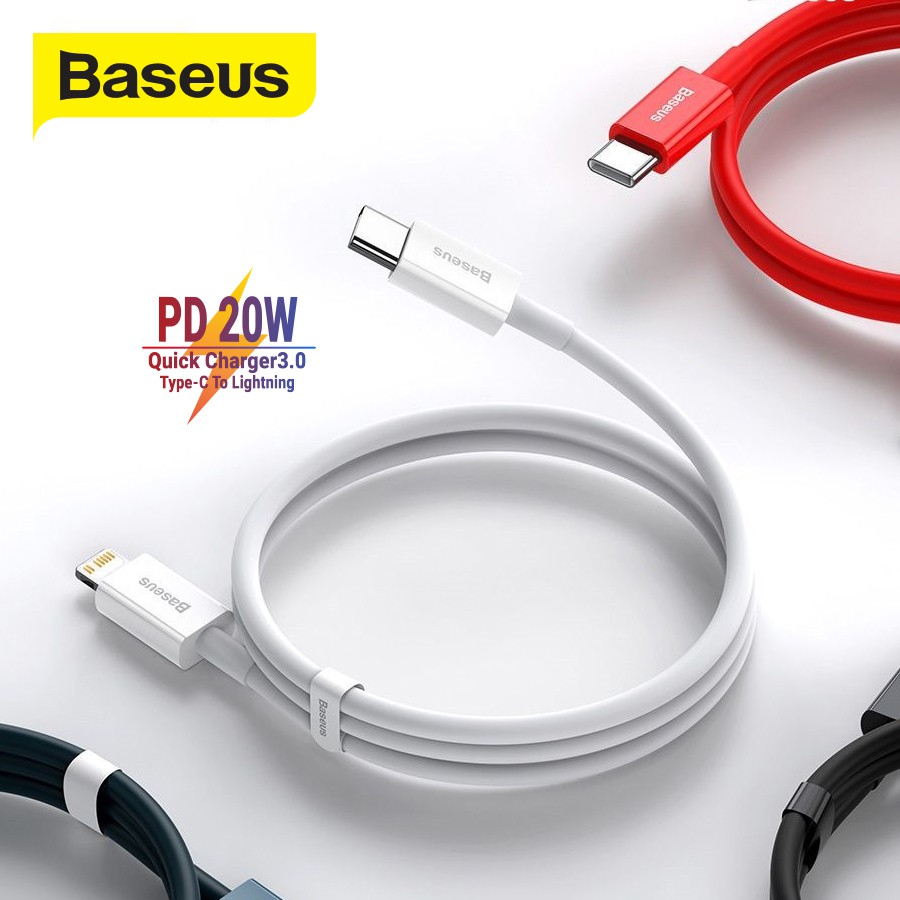 Cáp sạc Baseus Superior Series Type-C to Lightning sạc nhanh PD20W, Q.C 3.0 dành cho iPhone/iPad, data 480Mbps dài 1m/2m