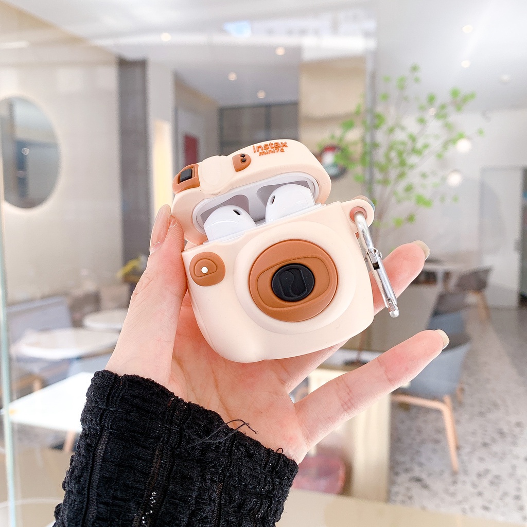 Ốp Bảo Vệ Hộp Đựng Tai Nghe Airpods 1/2/3 Hình Máy Ảnh One time Xinh Xắn