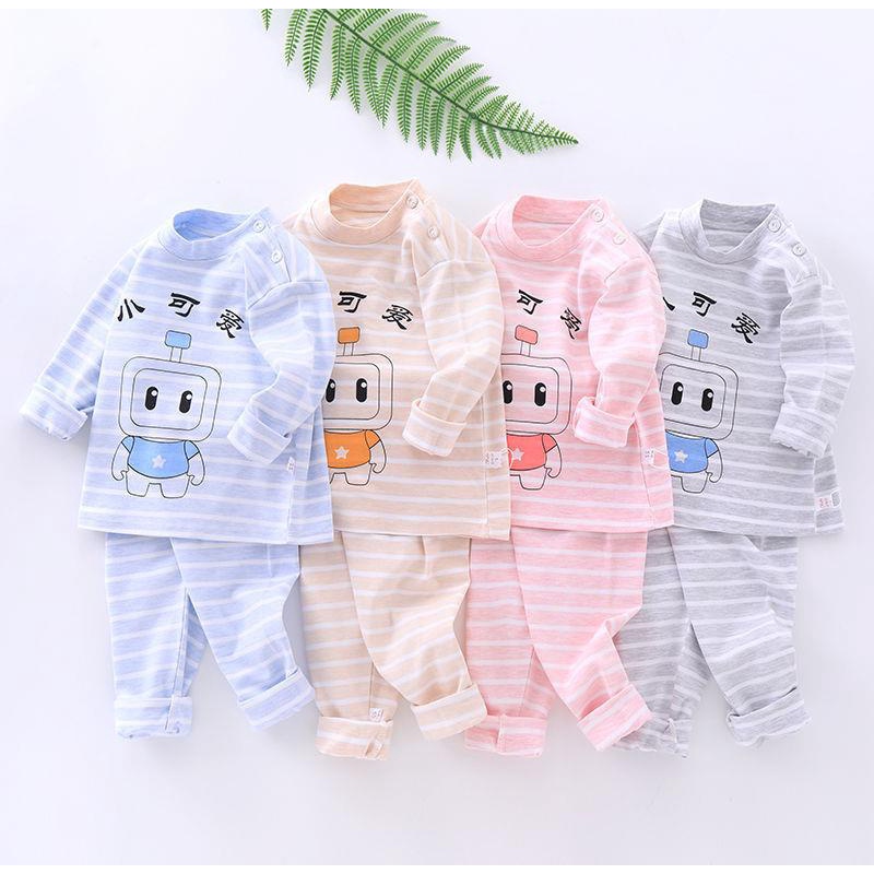 Bộ quần áo thu đông mùa đông dài tay Minkky Mom chất liệu cotton nỉ cho bé bé trai bé gái 3 đến 15kg