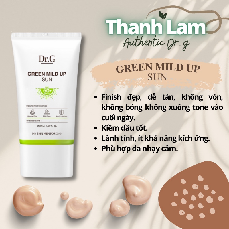 Kem chống nắng vật lí Dr.G Hàn Quốc kiềm dầu phù hợp da nhạy cảm 50ml