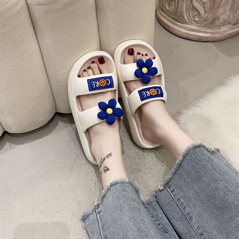 CHZK [Dép Người Lớn - Sẵn Hàng] Dép bánh mì đế cao stick hoa, dép quai ngang cao su Eva cao cấp không thấm nước, chống trơn trượt