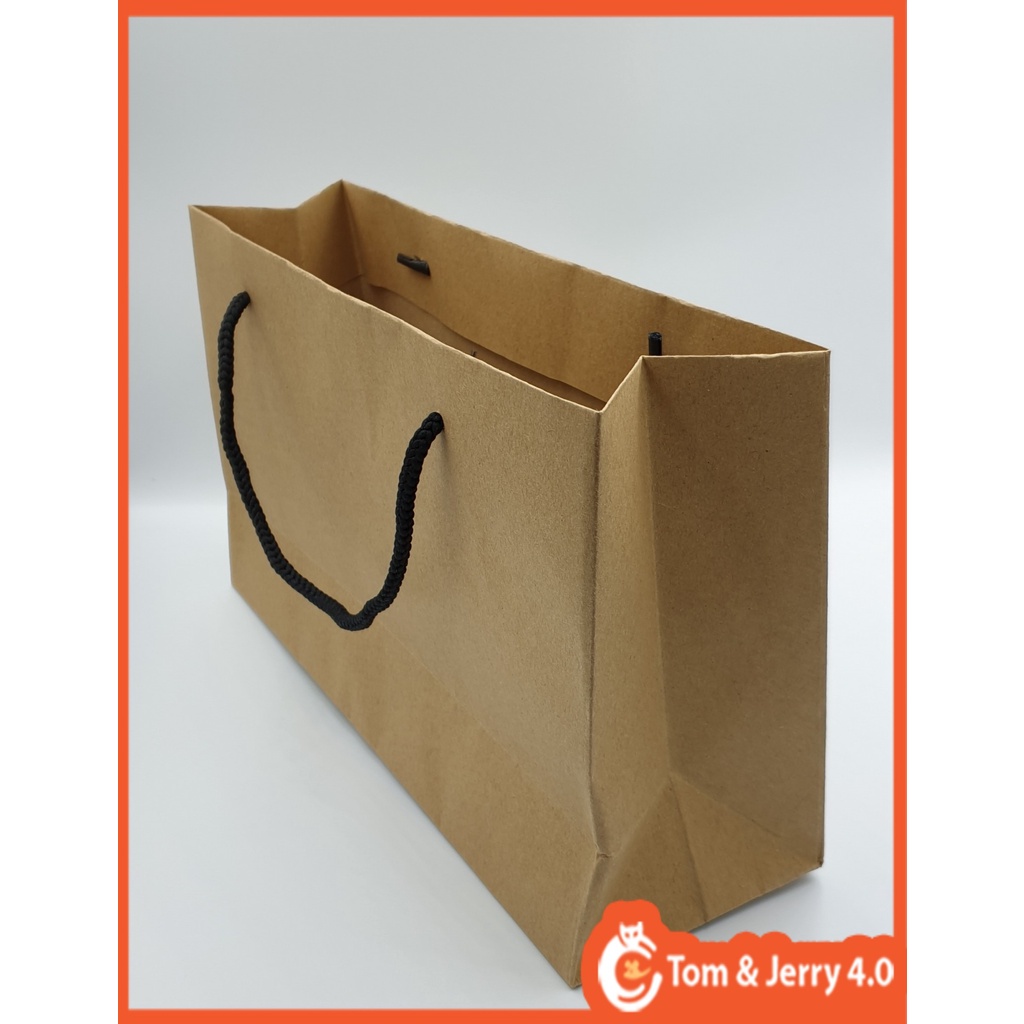 Set 10 túi giấy Kraft, túi giấy trơn không in ấn, giá siêu rẻ loại nhỡ 35x25x8cm [TOM AND JERRY 4.0 