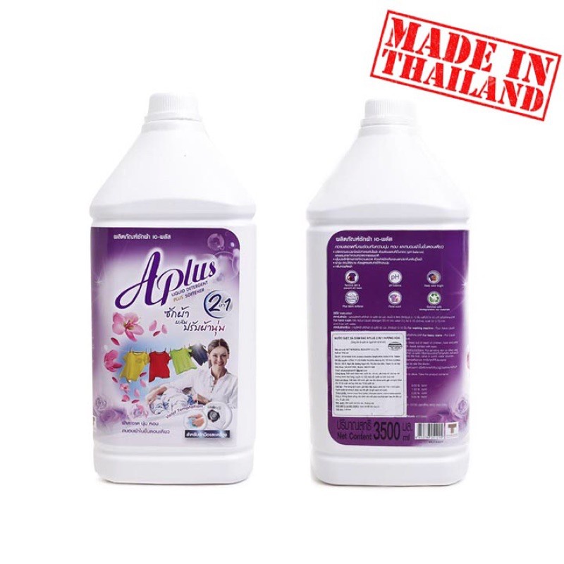 Nước giặt Aplus 3500ml, nước giặt xả 2 trong 1, nước giặt Thái Lan