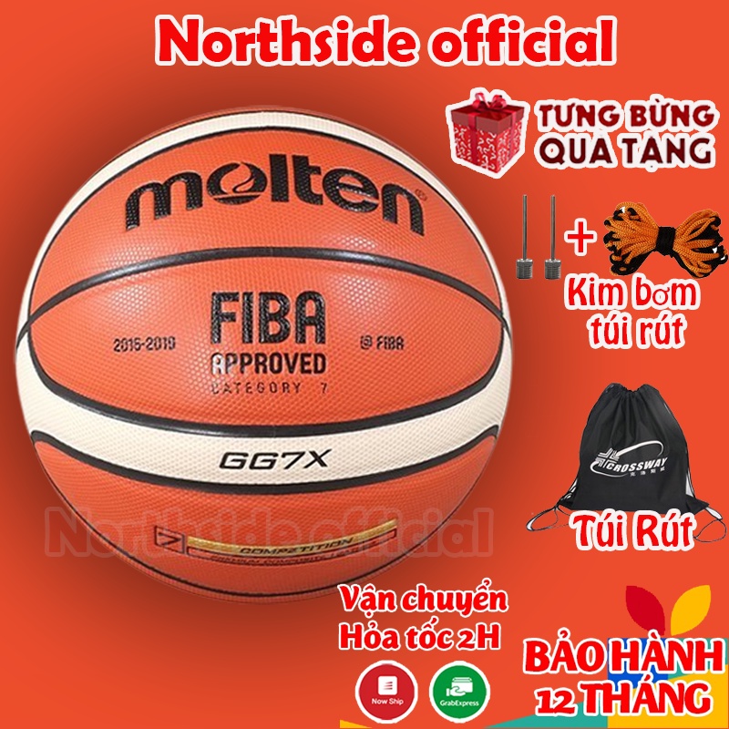 Bóng rổ da Molten GG7X Chính Hãng + Tặng Kim bơm và Túi lưới đựng bóng Da thật 100% Bảo hành 12 tháng mọi lỗi SIÊU HOT