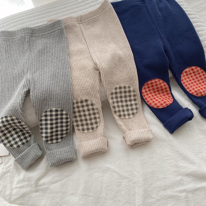 Quần legging cotton co giãn xinh xắn giữ ấm cho bé trai và bé gái