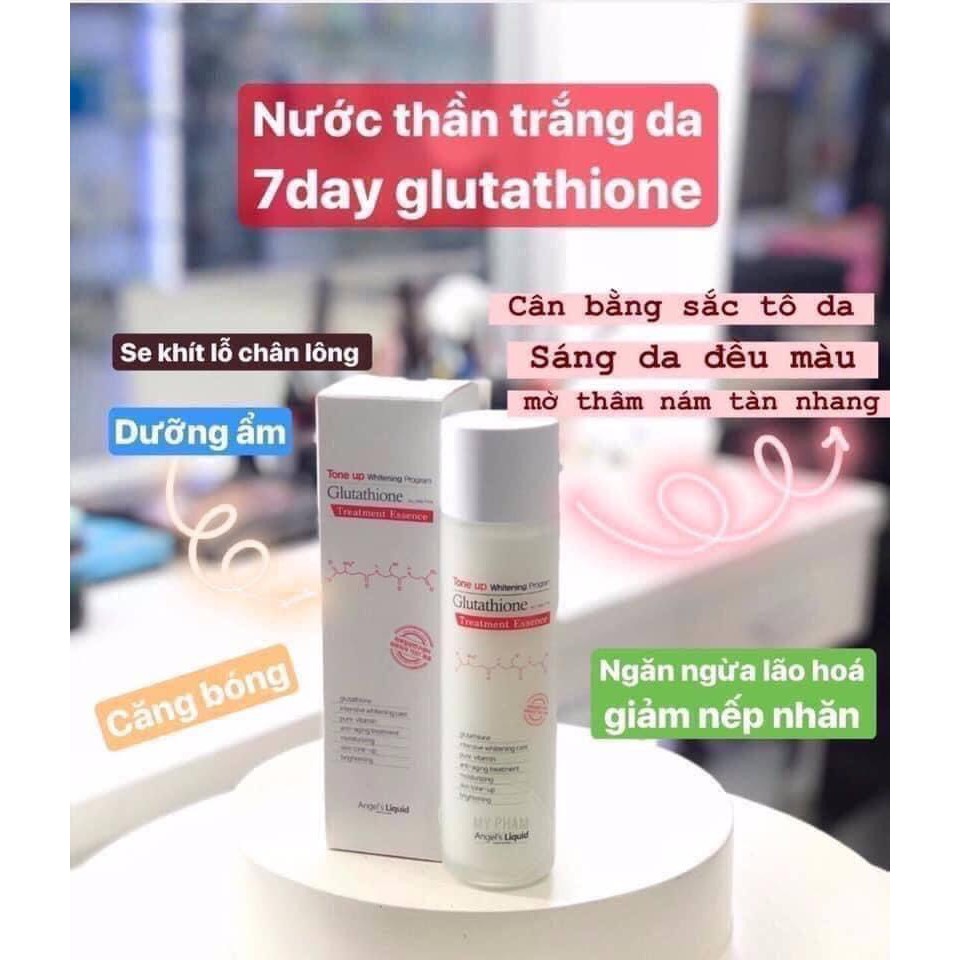 Nước Hoa Hồng Trắng Da 7Day Angel’s Liquid Tone Up Whitening Program Glutathione Treatment Essence 150ml