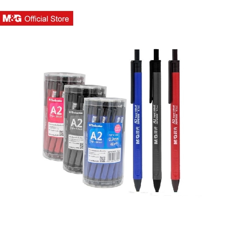 Bút bi dầu M&G ABPW3078 ngòi 0.7mm màu xanh lam/đỏ/đen