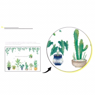 Decal dán tường hình chậu cây đẹp