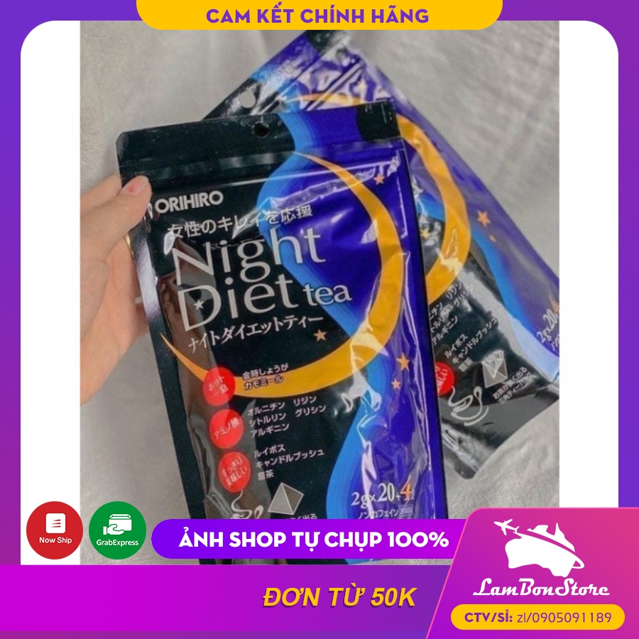 Trà giảm cân Night Diet Tea Orihiro 24 gói - Xuất xứ Nhật