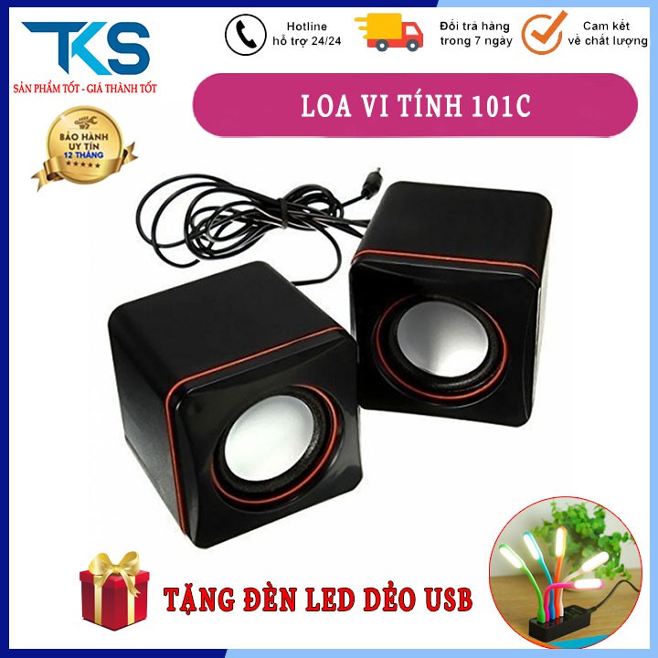 Loa di động, vi tính 101c, nhỏ gọn độc đáo - Tặng Đèn Led Dẻo USB Bảo Hành 6 Tháng