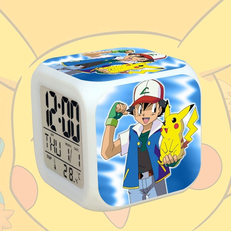 Đèn LED họa tiết hoạt hình pokemon anime dễ thương 8cm để bàn