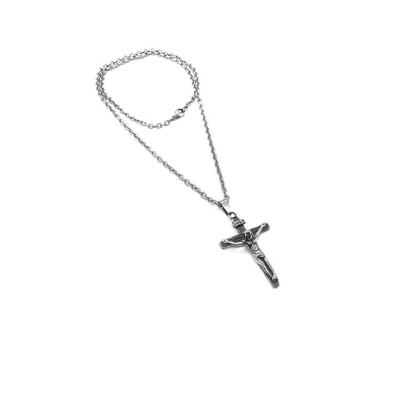 Dây Chuyền Thép Titan Mặt Thánh Giá Chúa Jesus Độc Đáo