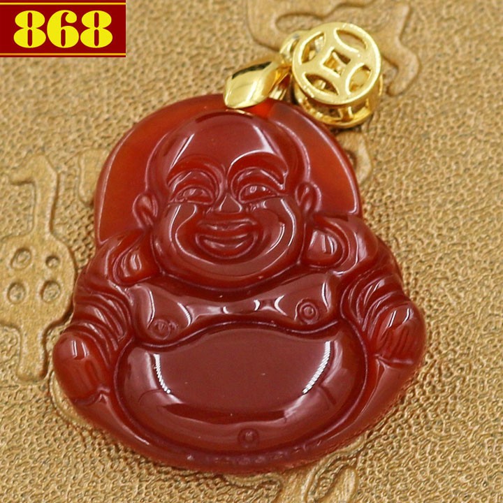 Mặt dây chuyền Phật Di Lặc 3.8 cm đỏ