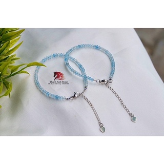 Vòng tay aquamarine thach anh cắt giác