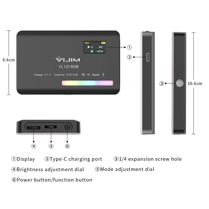 Đèn Led ULANZI RGB VL120