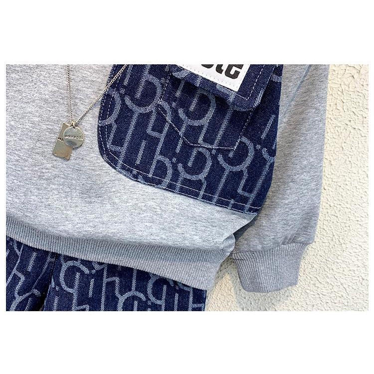 Bộ quần áo denim 2 món thời trang mùa thu cho bé trai