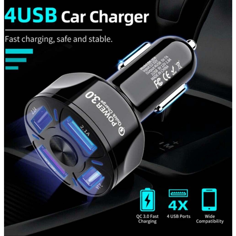 Cục Sạc Nhanh Bằng ABS Thông Dụng Cho Xe Hơi DARNELL