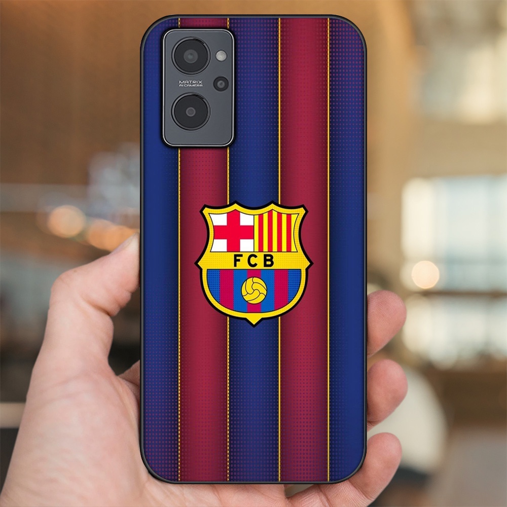 Ốp lưng Realme 9i viền đen in hình Barcelona Barca