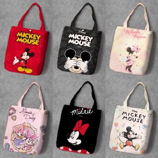 Túi vải canvas đeo vai họa tiết Mickey Minnie cá tính thời trang