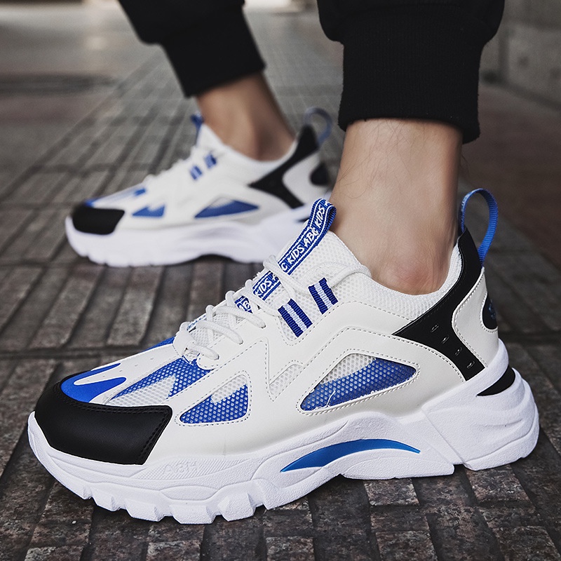 Giày thể thao sneaker nam HUTA GS033 màu trắng xanh, da tổng hợp cao cấp, đế chống trượt