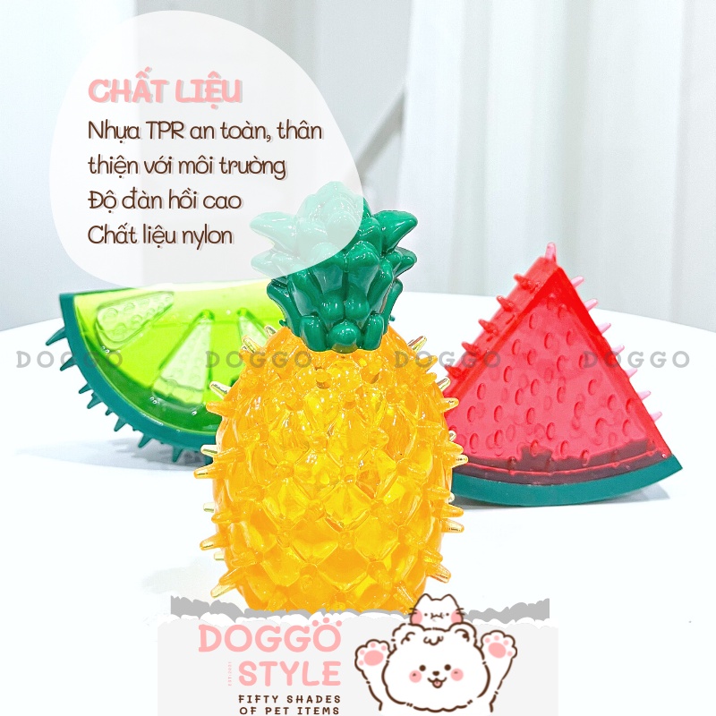 Đồ Chơi Cho Chó Trái Cây Bốn Mùa Chít Chít Cao Su Giúp Sạch Răng Phù Hợp Cho Chó Lớn Corgi Husky Colie Golden Labrador